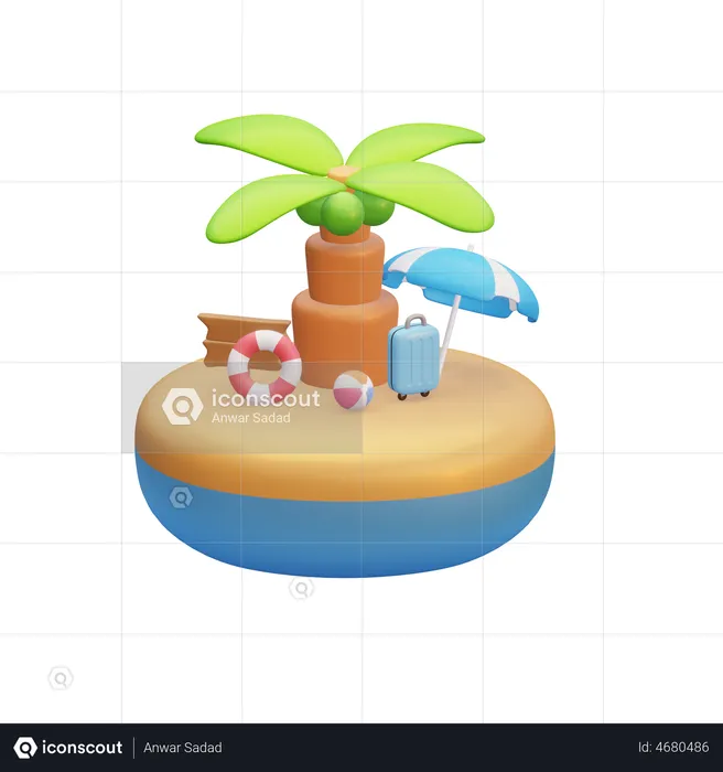 Island  3D Illustration