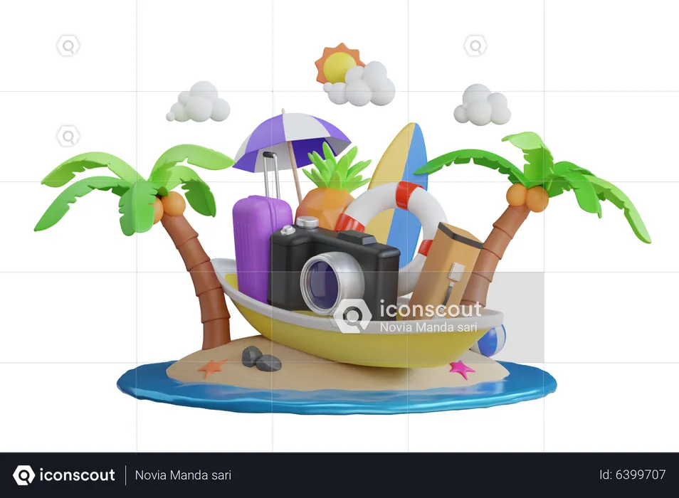 Island  3D Illustration