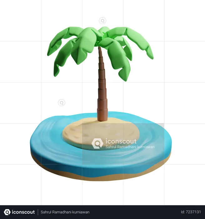 Island  3D Icon