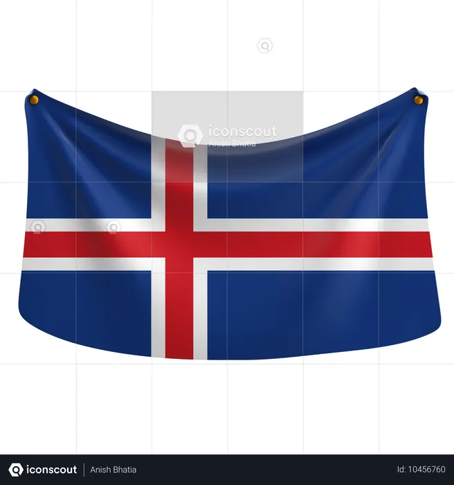 Islandia Flag 3D Icon