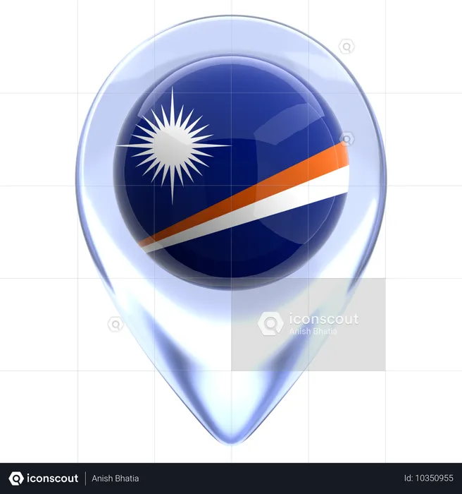 Islas Marshall Flag 3D Icon