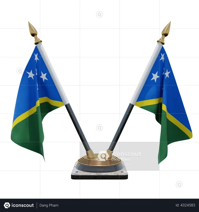 Soporte de bandera de escritorio doble Islas Salomón Flag 3D Flag