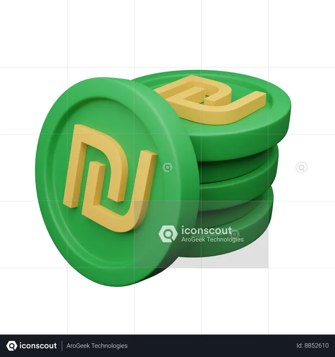 Israeli new shekel  3D Icon