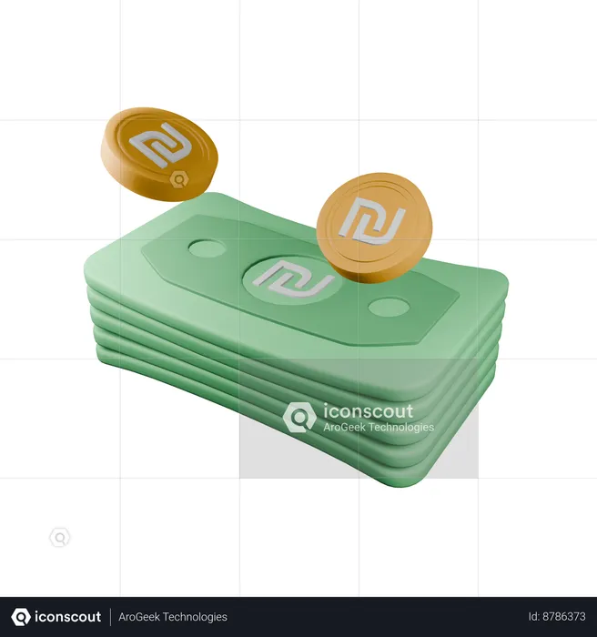 Israeli new shekel  3D Icon