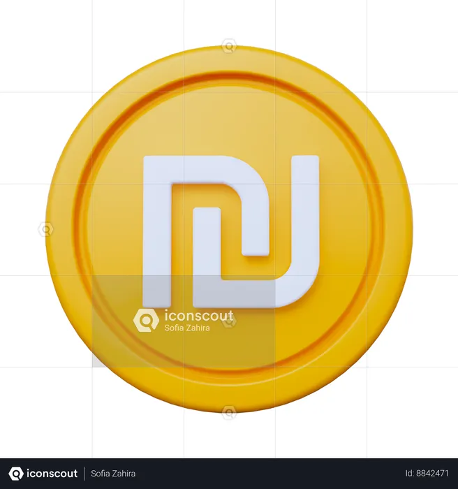 Israeli Shekel Coin  3D Icon