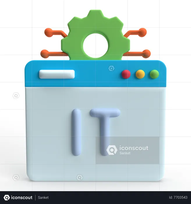 Sistema de TI  3D Icon