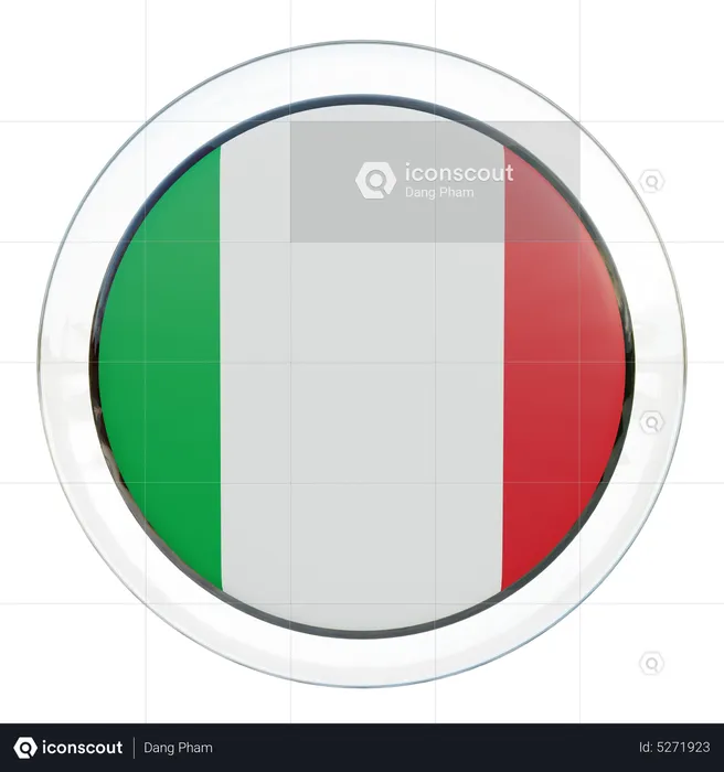 Italien Runde Flagge Flag 3D Icon
