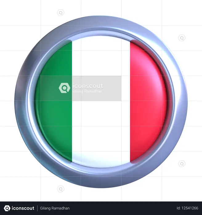 Italy Emblem Flag 3D Icon