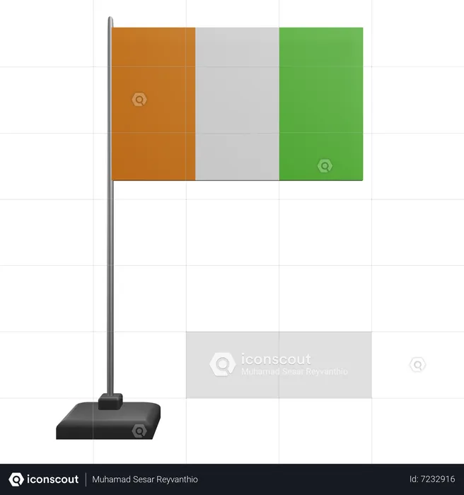 Ivory Coast Flag  3D Icon