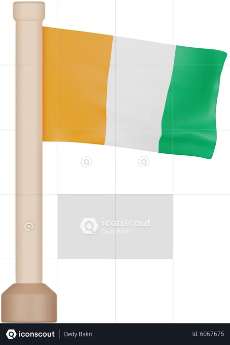 Ivory Coast Flag Flag 3D Icon