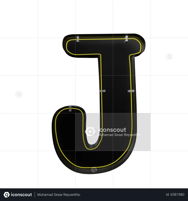 J alfabeto  3D Icon