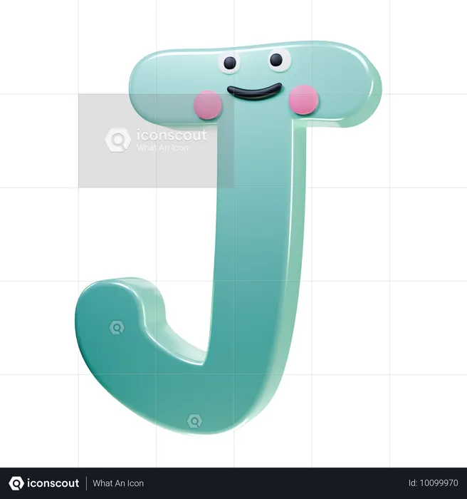 J Alphabet  3D Icon