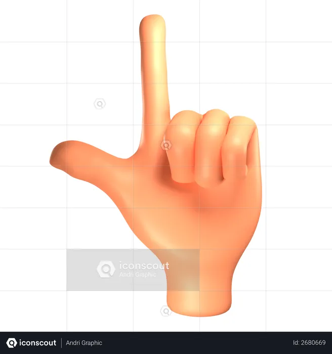 J hand gesture  3D Illustration