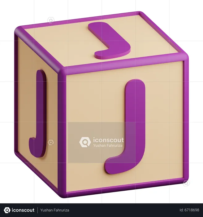 J Letter  3D Icon