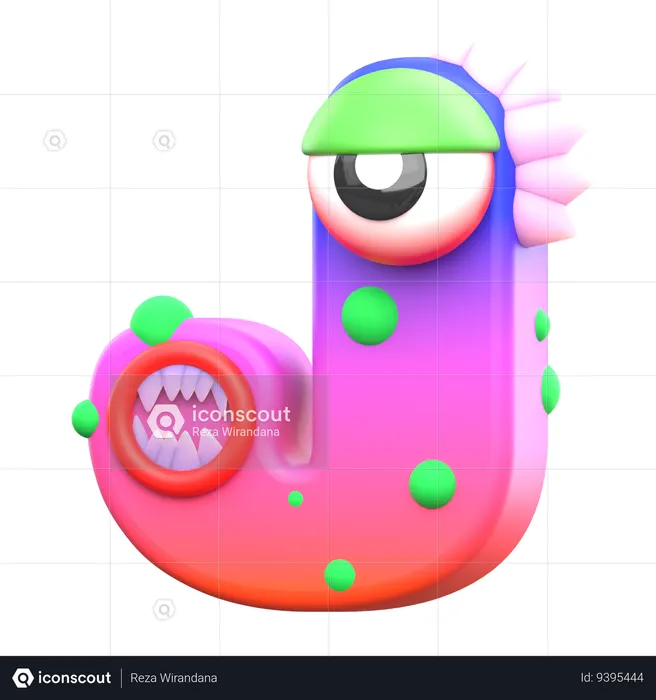 J Monster Alphabet  3D Icon