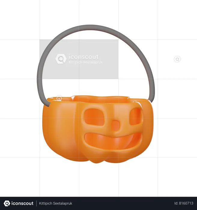 Jack O Lantern Bucket  3D Icon