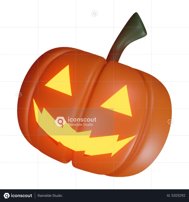 Jack O Lantern Pumpkin Face  3D Icon