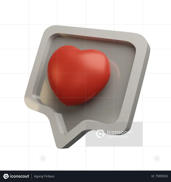 J'aime le message Logo 3D Icon