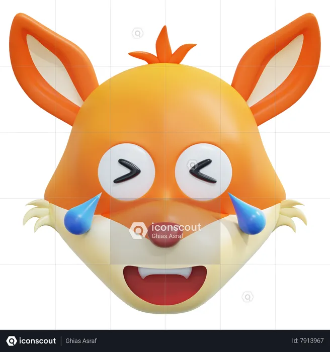 Emoticon de zorro jajaja Emoji 3D Icon