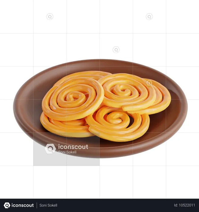 Jalebí  3D Icon