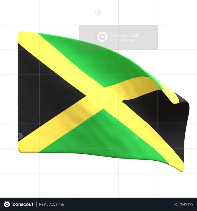 Jamaica Flag Flag 3D Icon