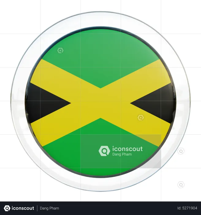 Jamaica Round Flag Flag 3D Icon