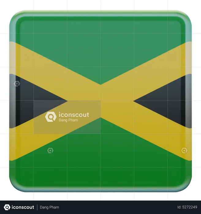 Jamaica Square Flag Flag 3D Icon