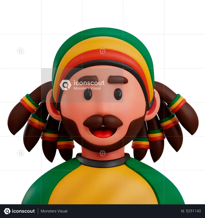 Jamaican  3D Icon