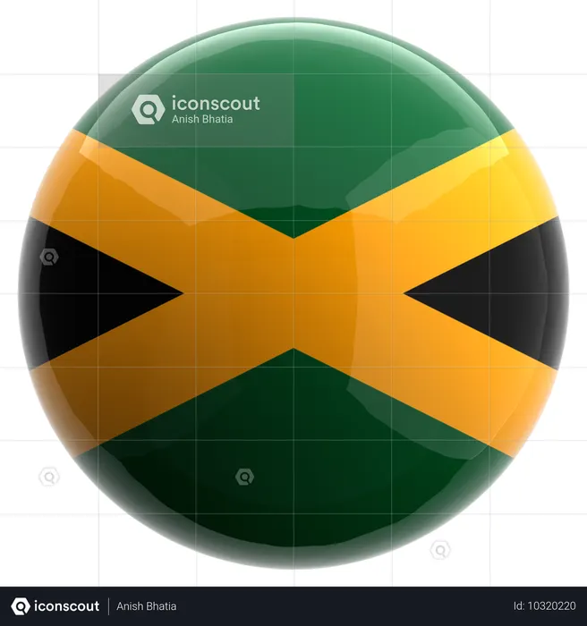 Jamaika Flag 3D Icon