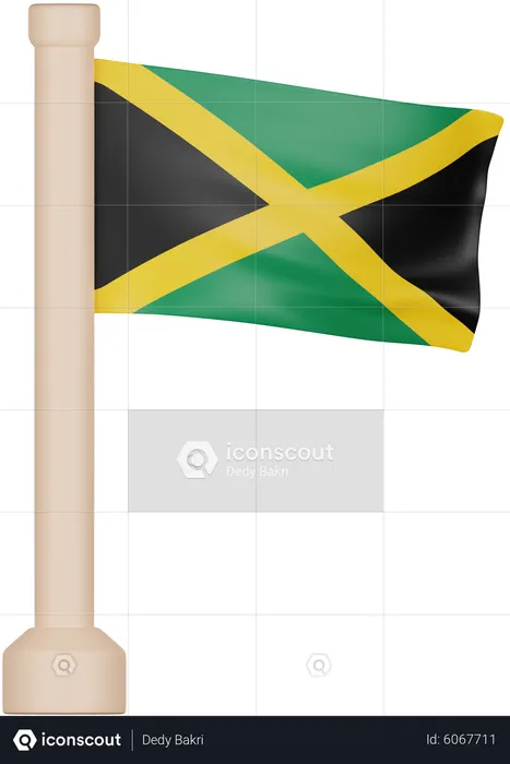 Jamaika Flagge Flag 3D Icon