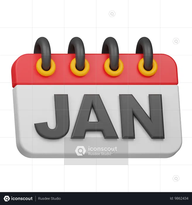 Januar Monat  3D Icon