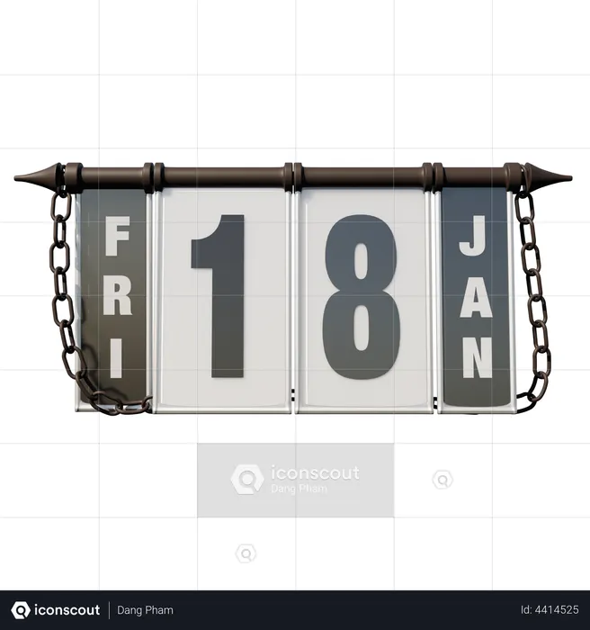 January 18 Friday  3D Icon