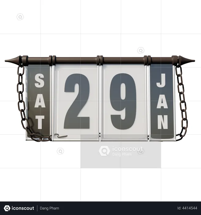 January 29 Saturday  3D Illustration