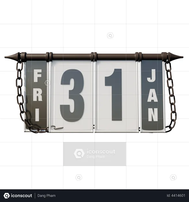 January 31 Friday  3D Illustration