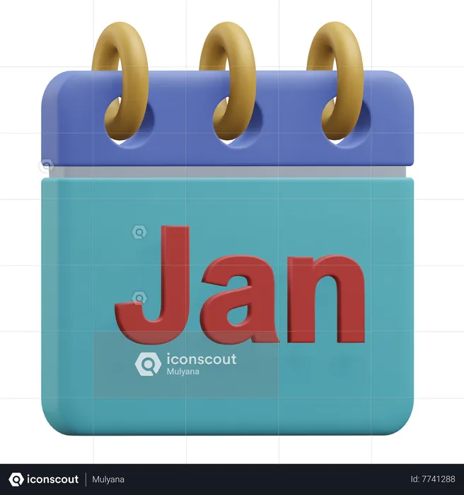 January  3D Icon