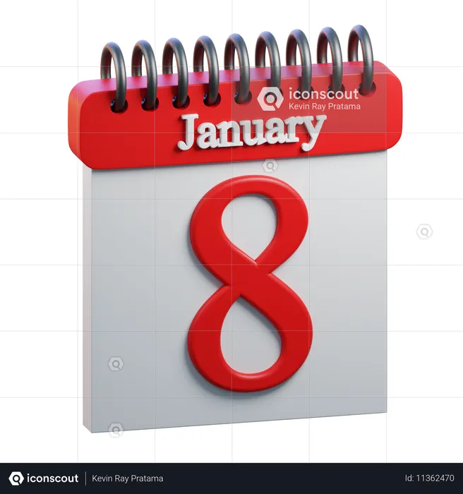 January 8  3D Icon