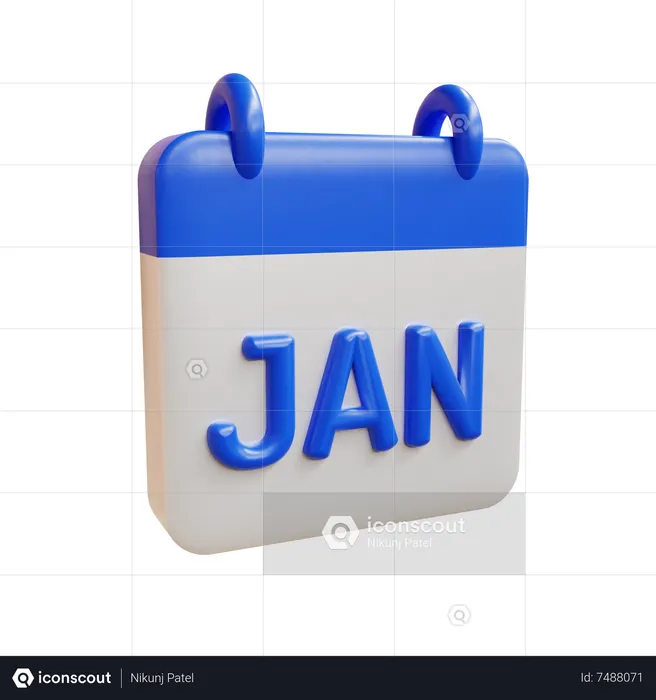 January  3D Icon
