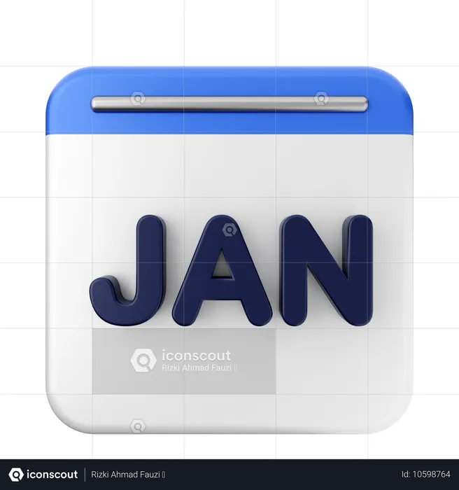 January Calendar  3D Icon