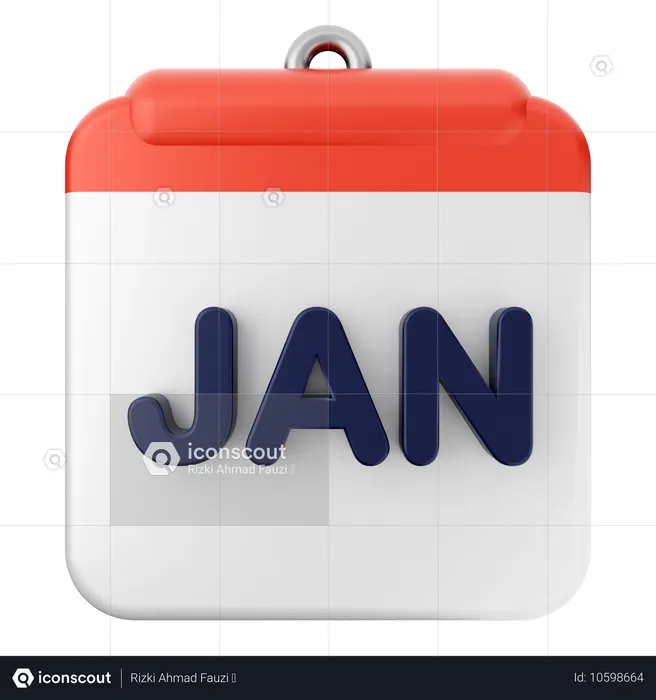 January Calendar  3D Icon