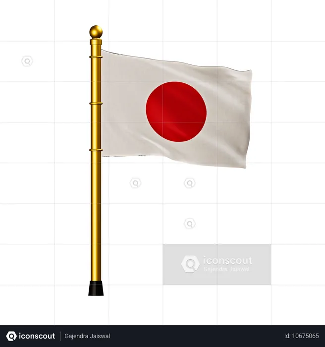 Japanische Flagge Flag 3D Icon