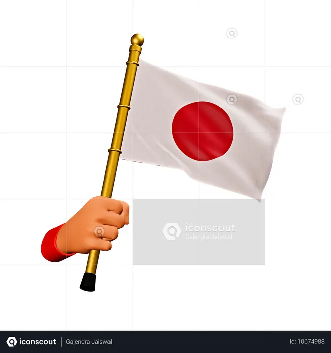 Japanische Flagge Flag 3D Icon