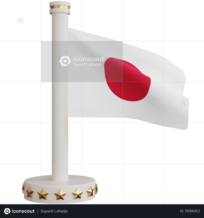 Japan National Flag Flag 3D Icon