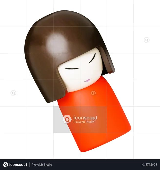 Japanese Doll  3D Icon