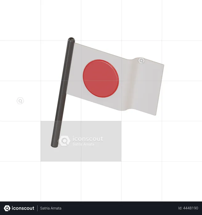 Japanese Flag  3D Illustration