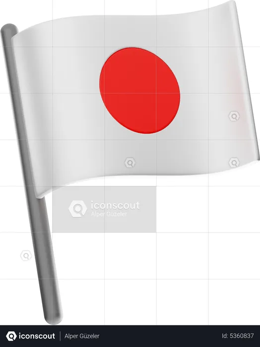 Japanese Flag  3D Icon