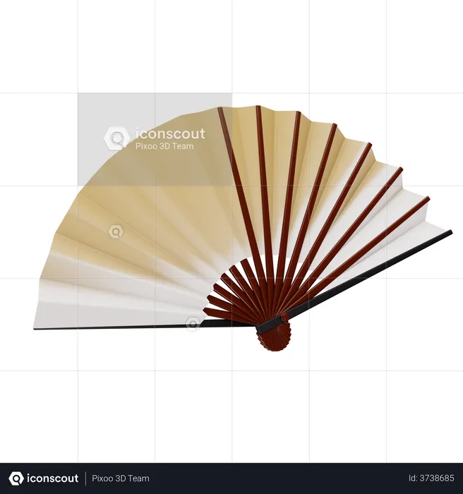 Japanese Folding Fan  3D Illustration