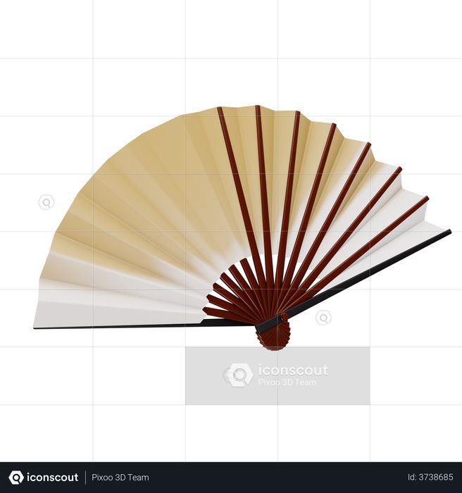 Japanese Folding Fan 3D Illustration