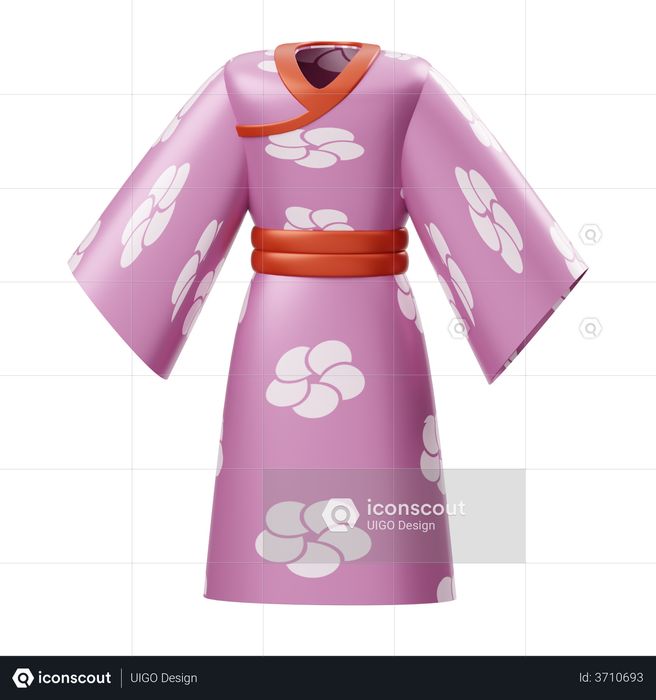 Japanese Kimono 3D Illustration