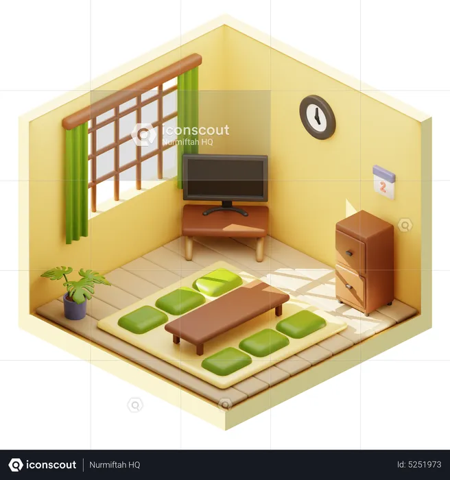 Japanese Living Room  3D Icon