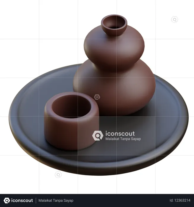 Japanese Sake  3D Icon